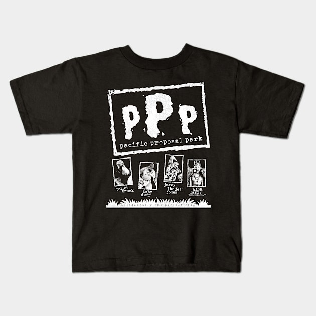 Pacific Proposal Park Wrestling Kids T-Shirt by darklordpug